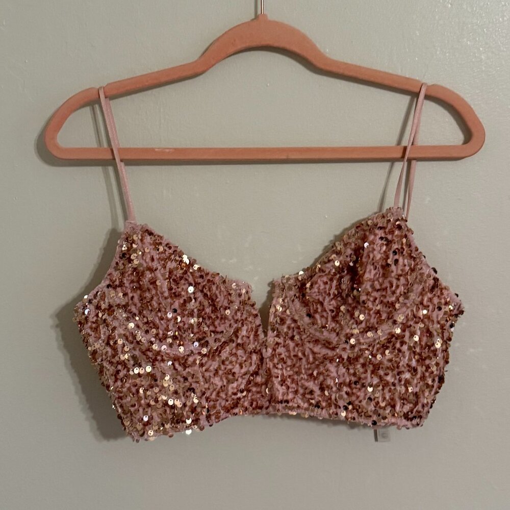 Anthropologie Sequin Corset Top